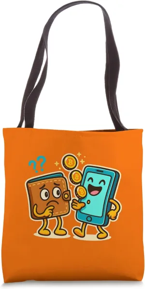 Confused Wallet Meets Digital Pay Humor Illustration Tote Bag