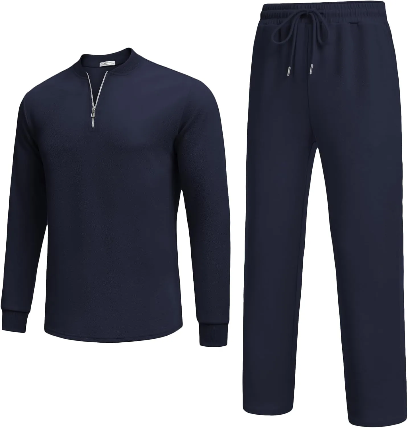 COOFANDY Men's 2 Piece Tracksuit Set Polo Athletic Sweatsuit Quarter Zip Jogging Long Sleeve Casual Sports Outfits