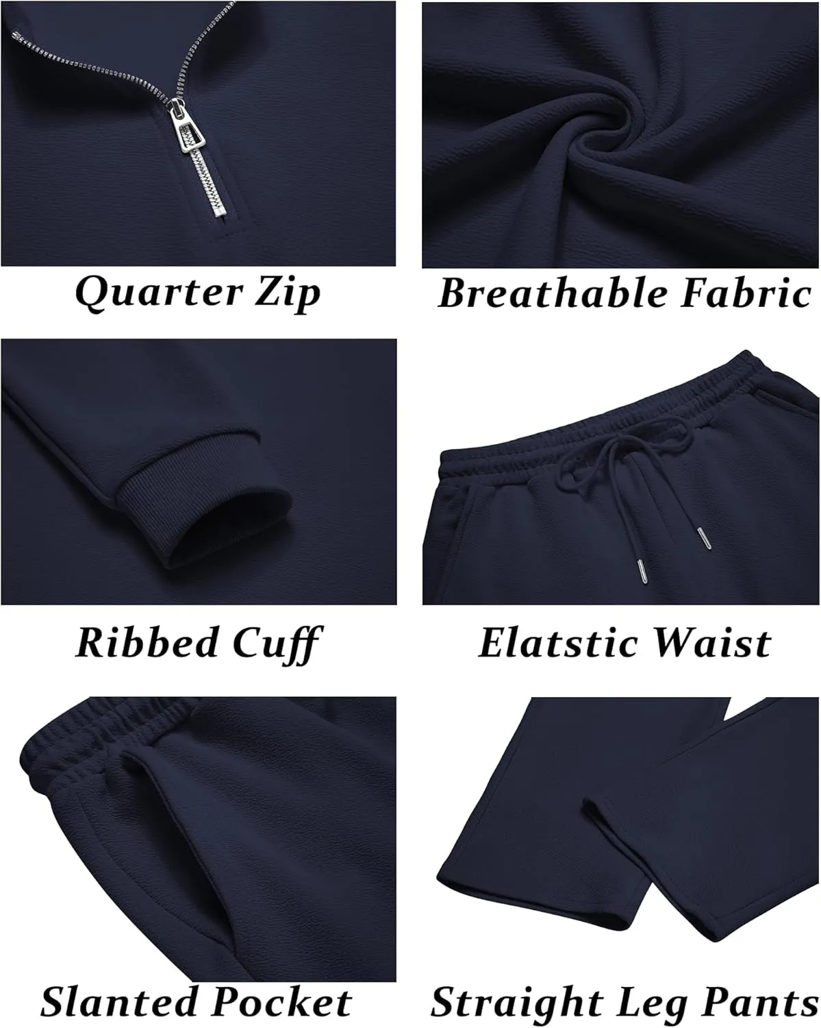 COOFANDY Men's 2 Piece Tracksuit Set Polo Athletic Sweatsuit Quarter Zip Jogging Long Sleeve Casual Sports Outfits