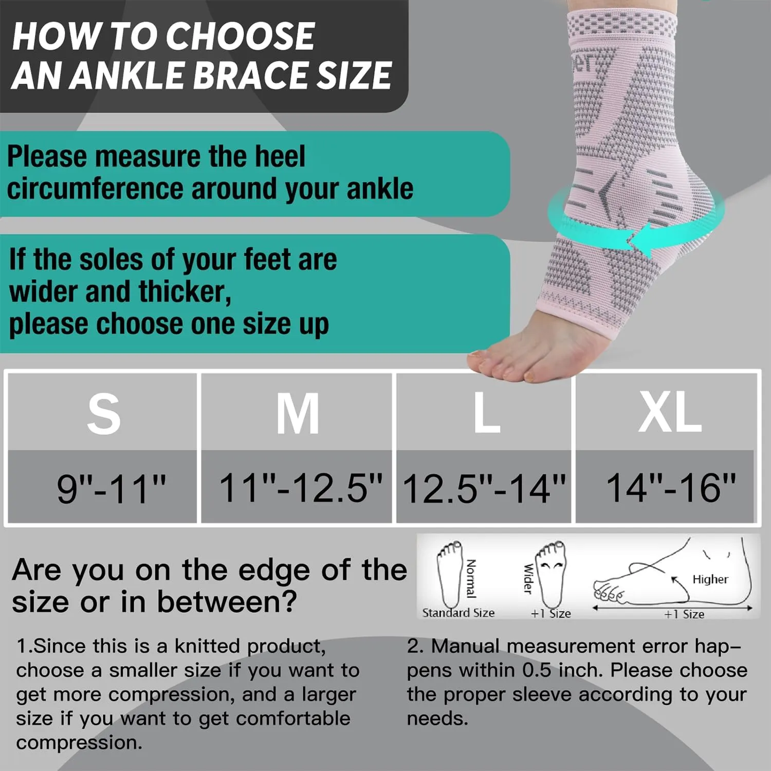 Copper Ankle Brace for Women & Men, Ankle Compression Sleeve Support, Copper Infused Ankle Sleeve for Sprained Ankle, Plantar Fasciitis Sports, Achilles Tendonitis Pain Relief, Pink Silver, XL