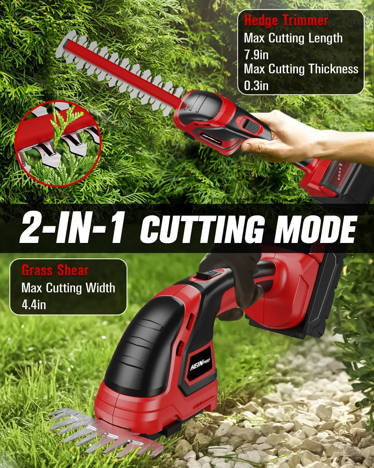 Cordless Hedge Trimmer Compatible with Milwaukee M18 Battery (Battery not Included), Electric Hedge Trimmer Cordless Grass Trimmers, Bush Trimmers Grass Shears Handheld for Yard,Garden
