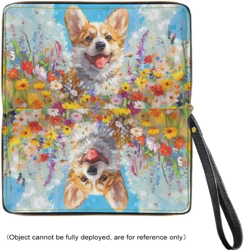 Corgi Wallets for Women PU Leather Cell Phone Case Bag Long Credit Card Holder Coin Purse Large Capacity Zip Clutch Handbag Wallet for Girls