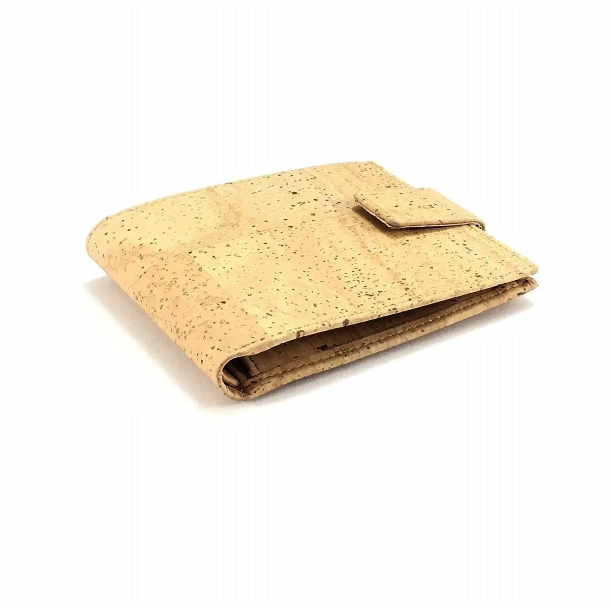 Cork Wallet for Men Vegan Wallet with Clasp in Natural