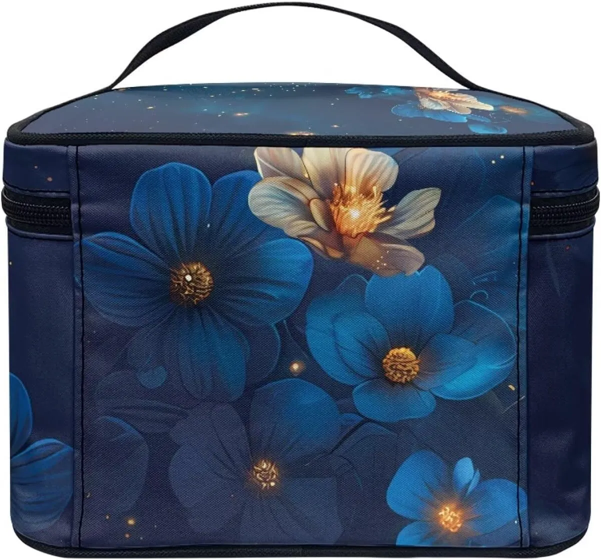 Cosmetic Travel Bags for Women Teen Girls Blue Butterfly Makeup Pouch for Purse Zipper Cosmetic Bag Large Capacity Makeup Bag Gift Travel Toiletry Make Up Organizer