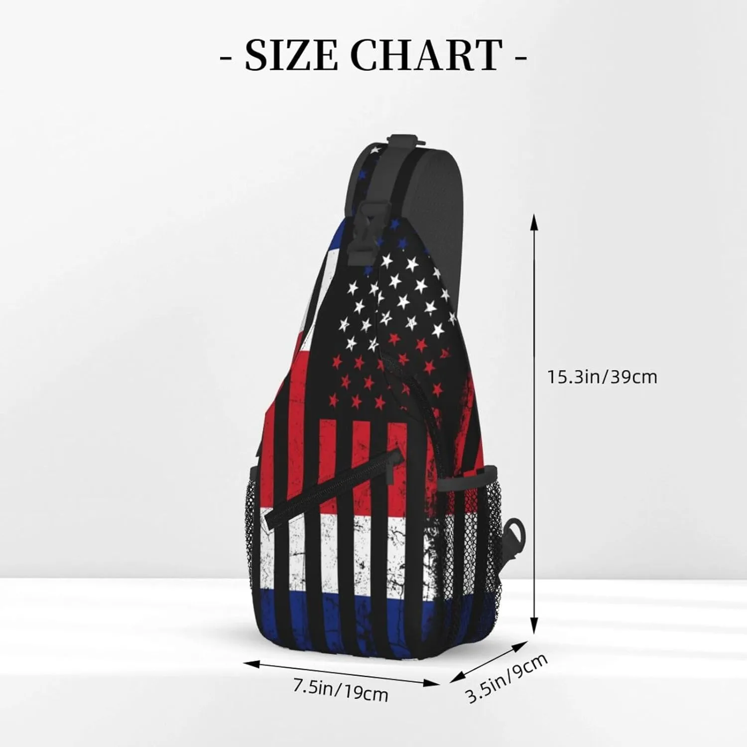 Costa Rican American Flag Costa Rica Roots Crossbody Bag Cross Chest Bag Adjustable Sling Backpack Sports Gym Shoulder Bags Travel Cycling Daypack Diagonally Casual Rucksack