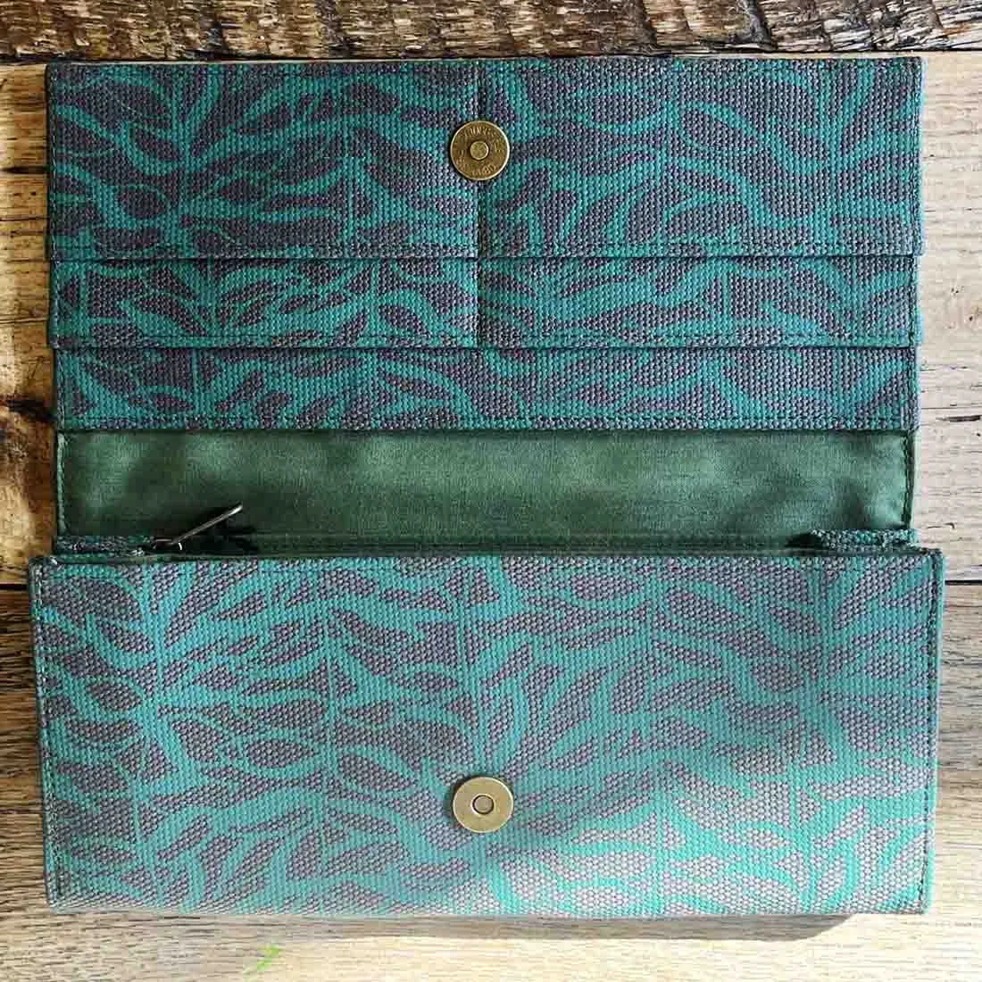 Cotton Canvas Long Wallet - Botanical Prints