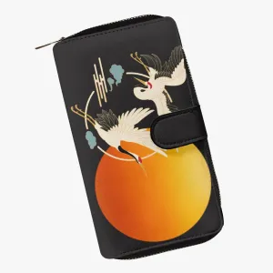Cranes- Long Leather Wallet