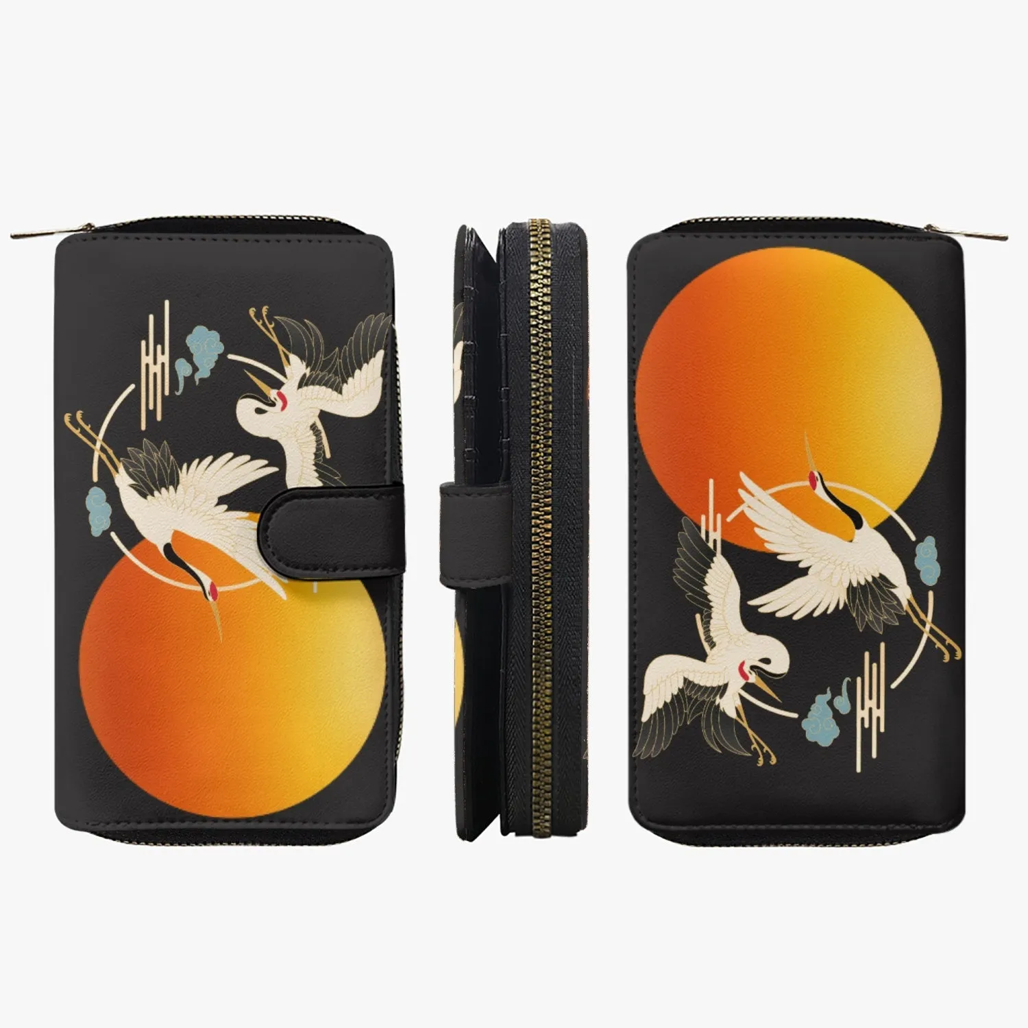 Cranes- Long Leather Wallet