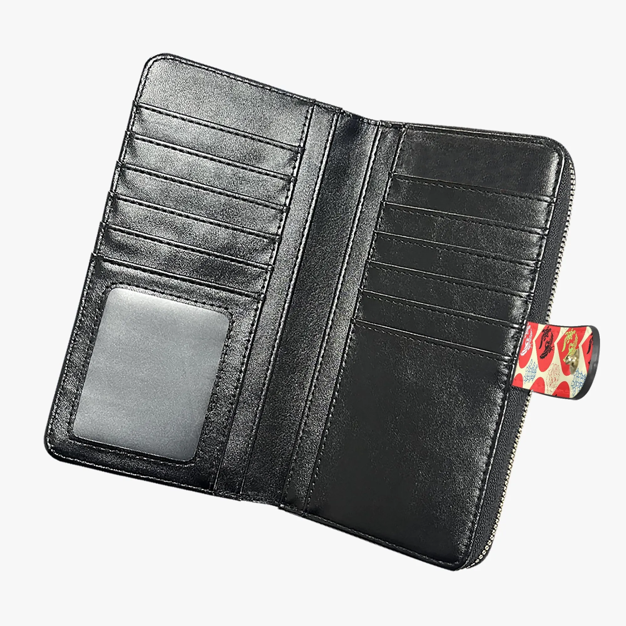 Cream Fengshui Turtle & Crane Long Flap Wallet