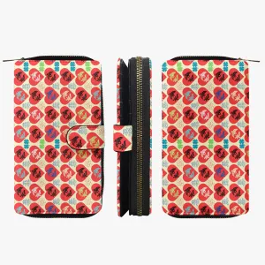 Cream Fengshui Turtle & Crane Long Flap Wallet