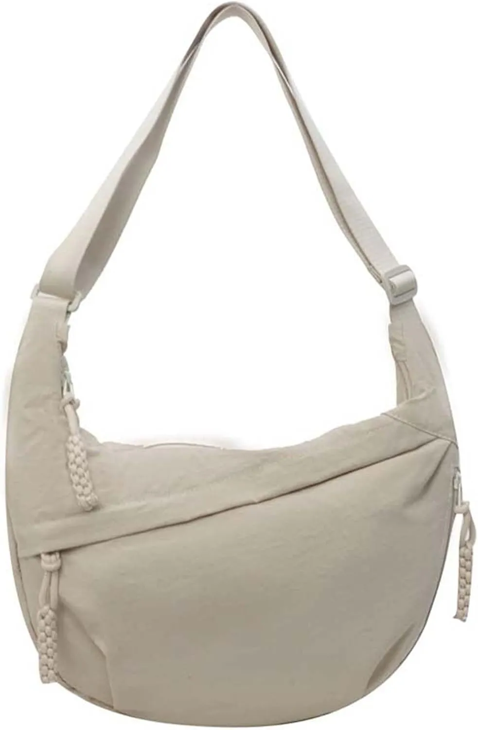 Crescent Crossbody Bag for Women Nylon Dumpling Bag Multi-Pocket Sling Bag Roomy Hobo Bag Moon Shoulder Bag