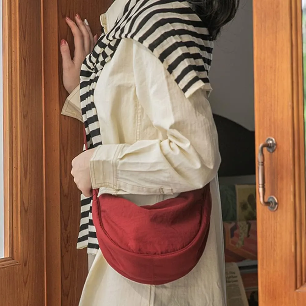 Crescent Women's Nylon Crossbody Hobo Sling Bag - Lightweight, Small Shoulder Purse