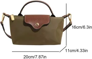 Crossbody Bag for Women Chic Lightweight Purse with Leather Top-handle Mini Shoulder Handbag Zipper Small Top Hand