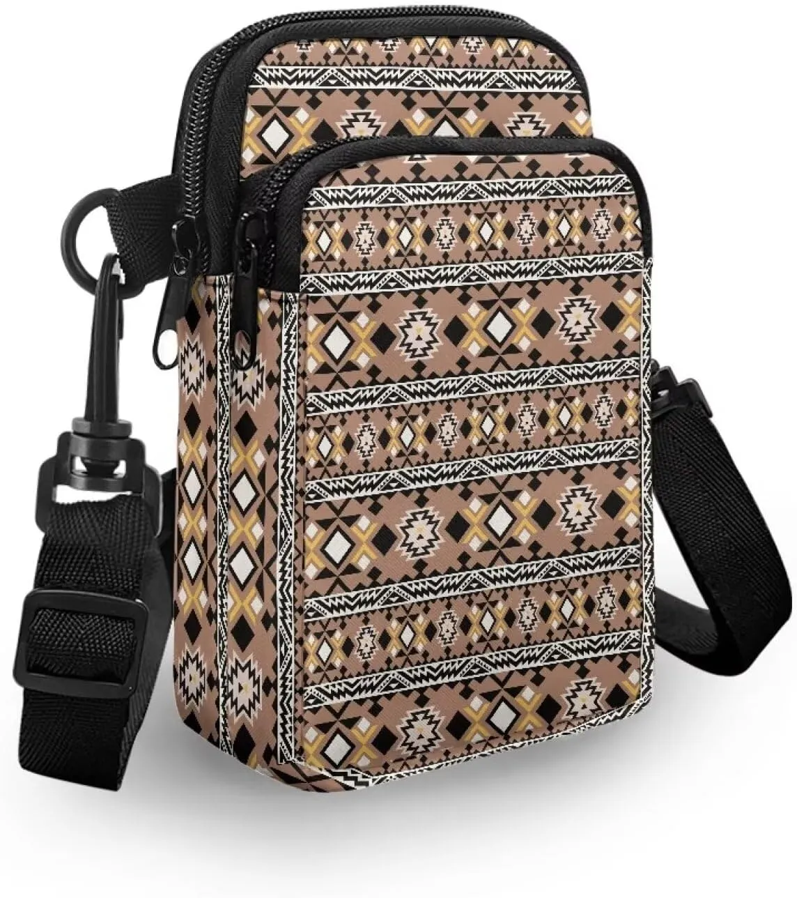 Crossbody Bag for Women Men Shoulder Bag with Double Pockets Cell Phone Wallet Purse Chest Bag