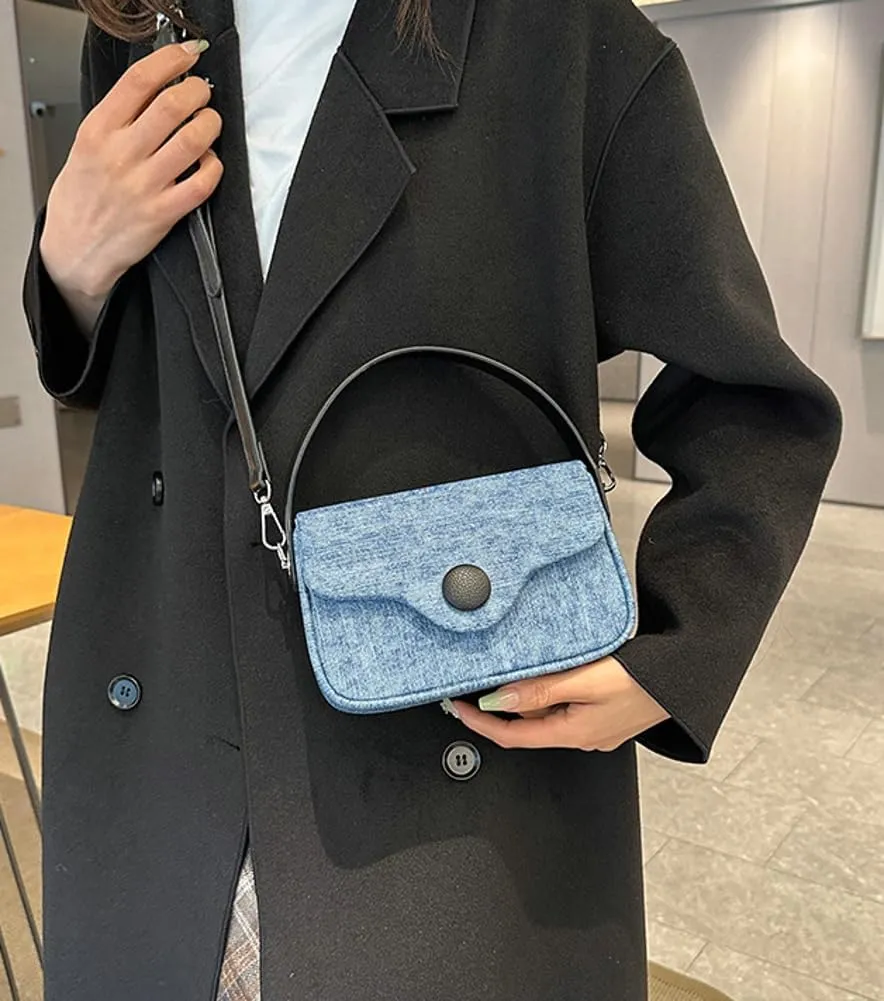 Crossbody Tote Bag for Women Cute Small Canvas Shoulder Bag Trendy Y2k Hobo Handbag Purse
