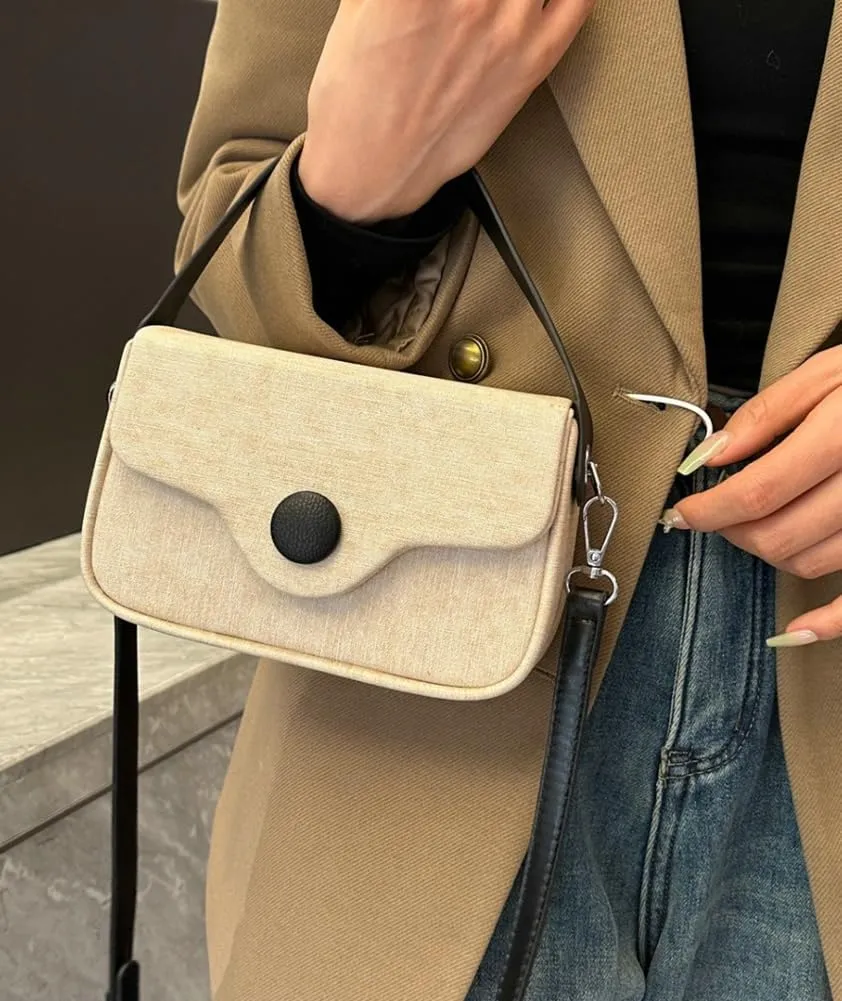 Crossbody Tote Bag for Women Cute Small Canvas Shoulder Bag Trendy Y2k Hobo Handbag Purse