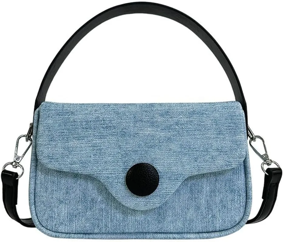 Crossbody Tote Bag for Women Cute Small Canvas Shoulder Bag Trendy Y2k Hobo Handbag Purse