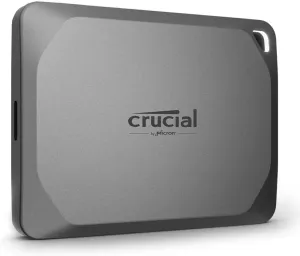 Crucial X9 Pro 2TB Portable SSD, Up to 1050MB/s Read & Write, 3.2 USB-C, External Solid State Drive, Durable Storage for PC & Mac, for Content Creators & Videogaphers, Silver - ‎CT2000X9PROSSD902