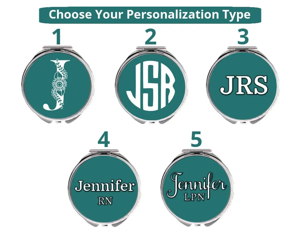 Custom name handheld mirror custom name gifts, double sided compact mirror, magnifying makeup mirror (STYLE D)