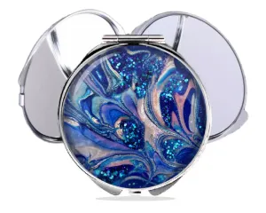 Custom name handheld mirror custom name gifts, double sided compact mirror, magnifying makeup mirror (STYLE D)