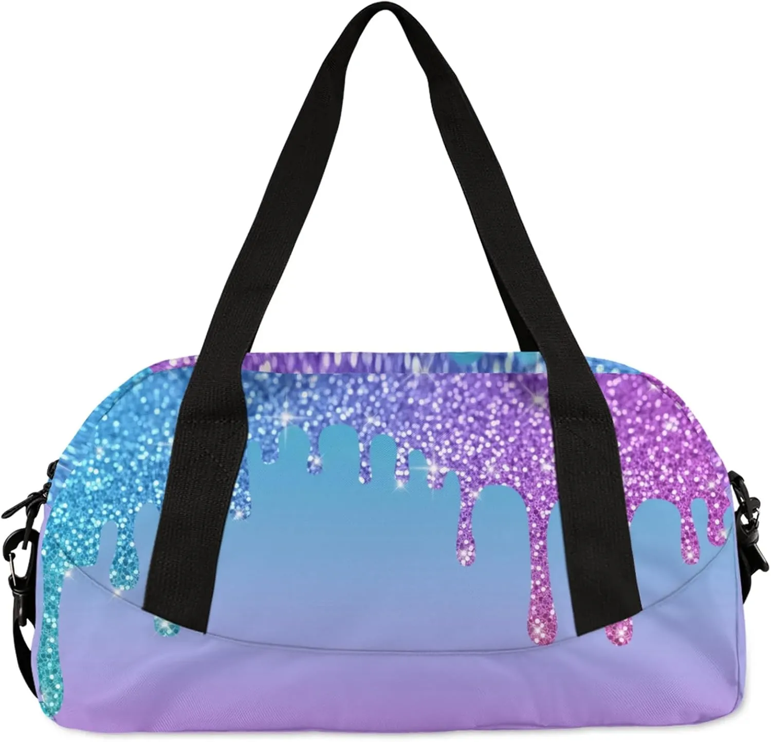Custom Name Sports Duffel Bag Personalized Dance Gym Bag for Women Men Overnight Weekender Travel Duffel Bags Lightweight 18.5in, Blue