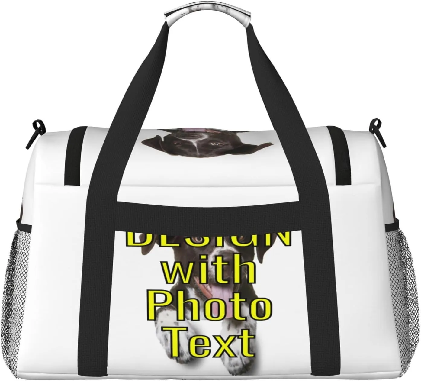 Custom Photo Big Capacity Sports Duffle Bag Customized Travel Gym Bag with Text Customize Personalized Unisex Weekender Workout Bag