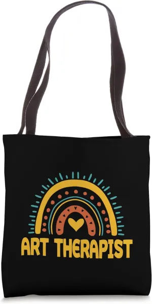 Cute Art Therapist Rainbow Apparel Painting Teacher Tote Bag
