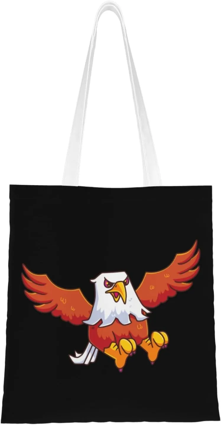 Cute Eagle Hunting Pose Tote Bag for Women Canvas Tote Bags Reusable Shopping Bags Use For Shopping The Tote Bag,Grocery Bags,DIY Gift Bags