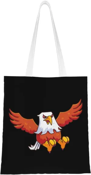 Cute Eagle Hunting Pose Tote Bag for Women Canvas Tote Bags Reusable Shopping Bags Use For Shopping The Tote Bag,Grocery Bags,DIY Gift Bags