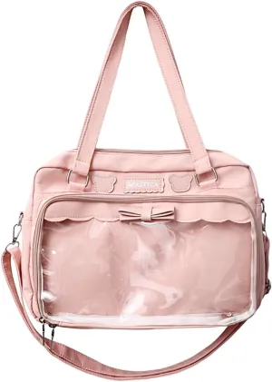 Cute Ita Bag Multi-Purpose Crossbody Bag Messenger Bag Shoulder Tote Bag Purse Kawaii Anime Pin Display Bag for Cosplay