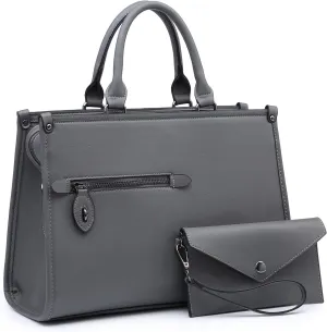 Dasein Women Purses Satchel Handbags Top Handle Bags Work Tote Shoulder Bag With Long Strap Matching Wallet