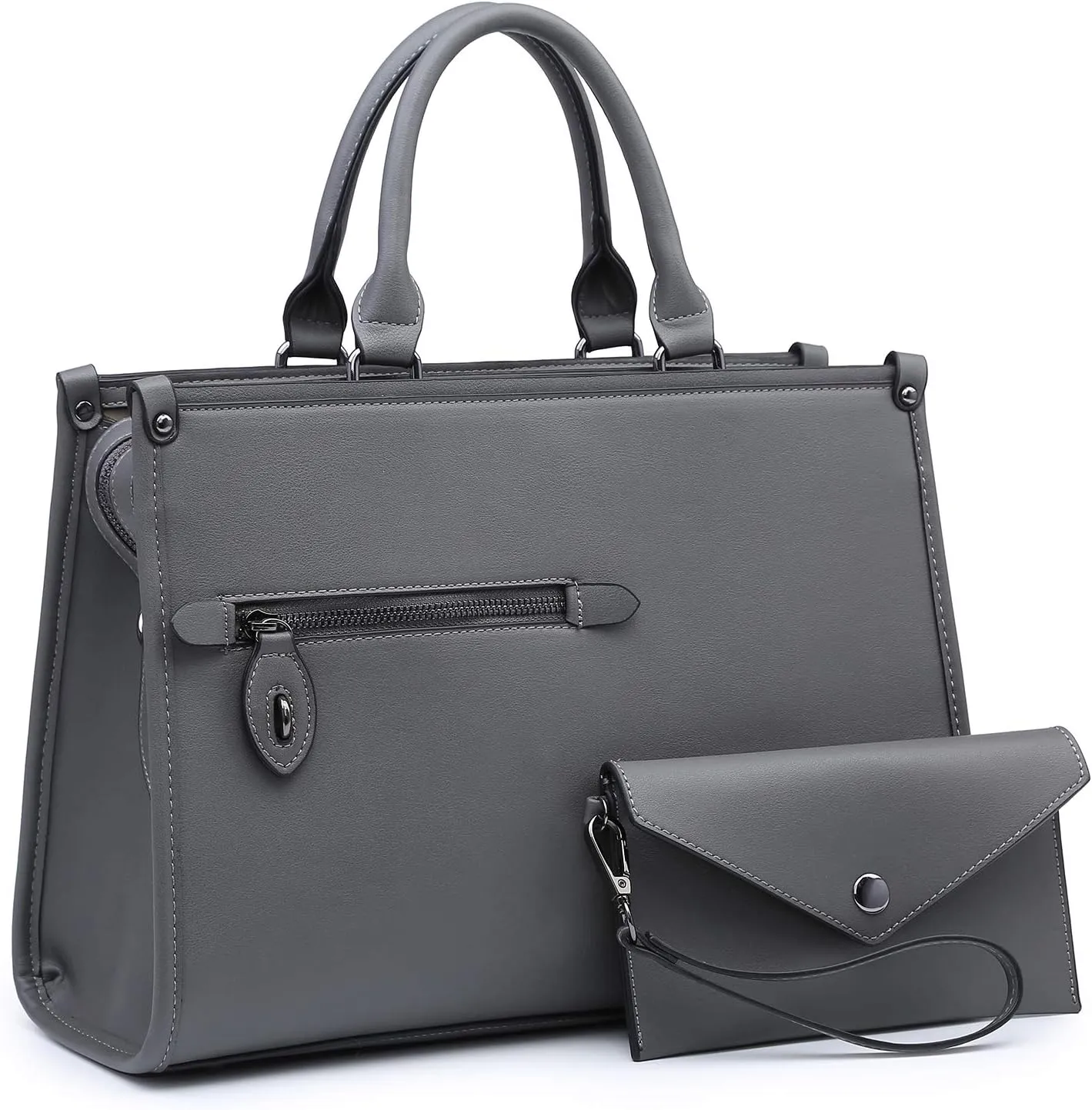 Dasein Women Purses Satchel Handbags Top Handle Bags Work Tote Shoulder Bag With Long Strap Matching Wallet