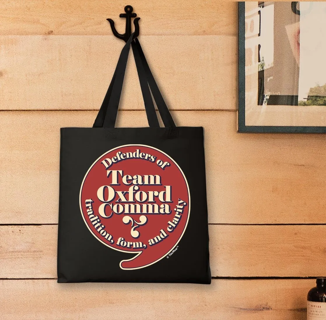 Defenders of Team Oxford Comma Tradition Form Clarity Canvas Tote Bag