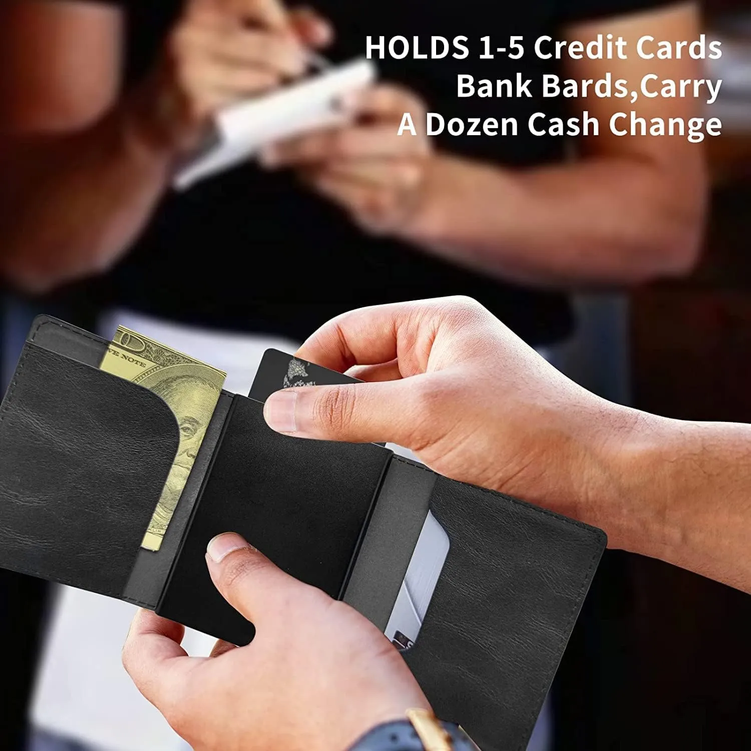 DEGDFSGR Credit Card Holder Aluminum Auto Pop Up Wallet Case,Leather Card Case Front Pocket Trifold Wallet with RFID Blocking Banknote Slot Thin Wallets for Women Men Girl,Dinosaur