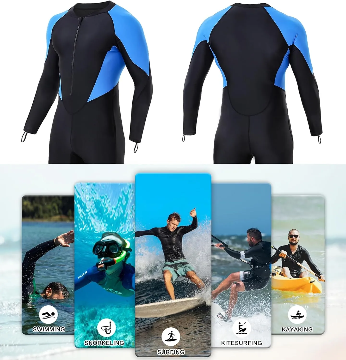 DEHAI Women Men Dive Skins Suit Thin Wetsuit, Rash Guard Full Body Swim Swimsuit, Wet Suits Drysuits Long Sleeve Youth UV Sunsuit for Diving Kayaking Surfing Scuba Waterski Water Sports