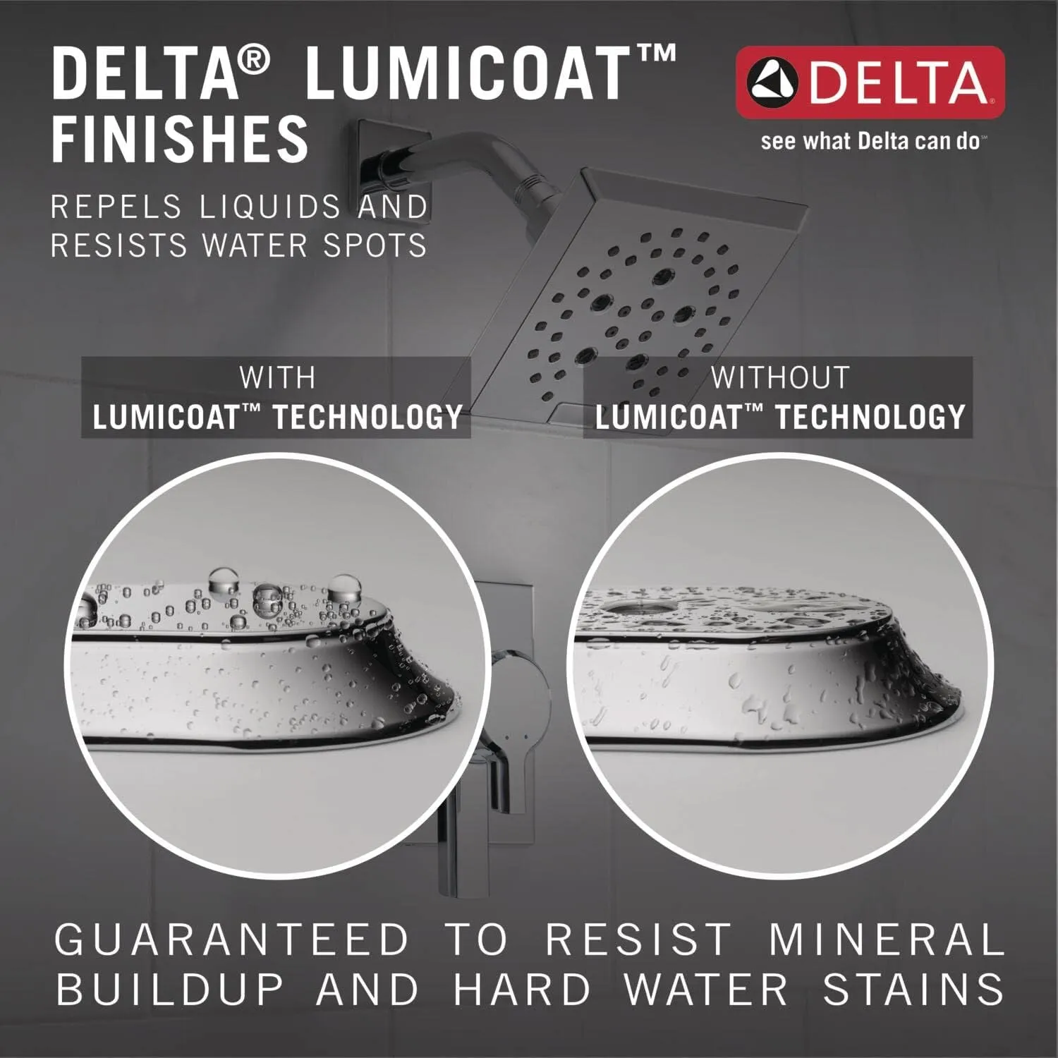 Delta Faucet 5-Spray In2ition 2-in-1 Dual Shower Head with HandHeld Spray, Chrome Hand Held Shower Head with Hose, Handheld Shower Heads, 2.5 GPM Shower Head, Lumicoat Chrome 58569-PR25-PK