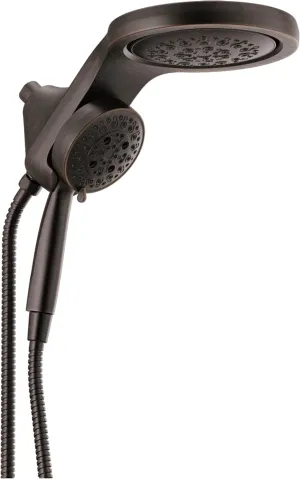 Delta Faucet HydroRain 5-Spray H2Okinetic Dual Shower Head with Handheld Spray, Oil Rubbed Bronze Shower Head with Hose, Handheld Shower Heads, 2.5 GPM Flow Rate, Venetian Bronze 58680-RB25