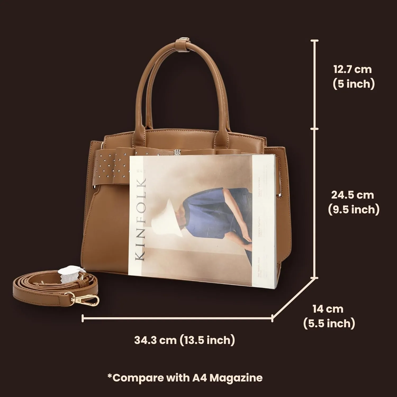 Designer Ribbon Romance Tote Handbag with Rhinestones Bling Top Handle Handheld and Wallet Set for Women with Shoulder Strap