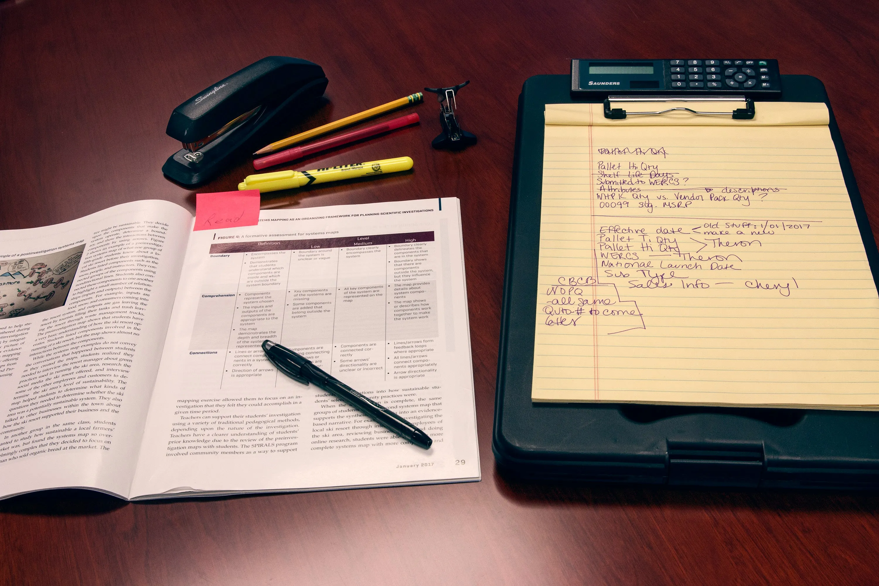 DeskMate II w/Calculator - Black - Letter Size (00534)