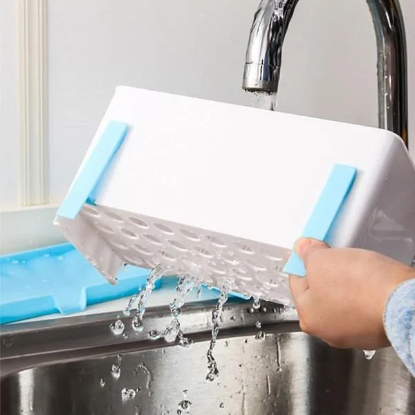 Detachable Multifunctional Kitchen Accessories Drain Chopsticks Cabinet Fork Knife Cutlery Organizer Storage Box Blue
