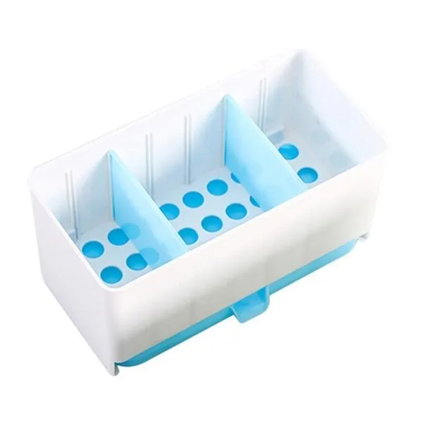Detachable Multifunctional Kitchen Accessories Drain Chopsticks Cabinet Fork Knife Cutlery Organizer Storage Box Blue