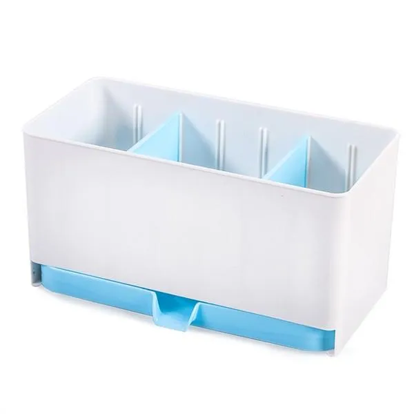 Detachable Multifunctional Kitchen Accessories Drain Chopsticks Cabinet Fork Knife Cutlery Organizer Storage Box Blue