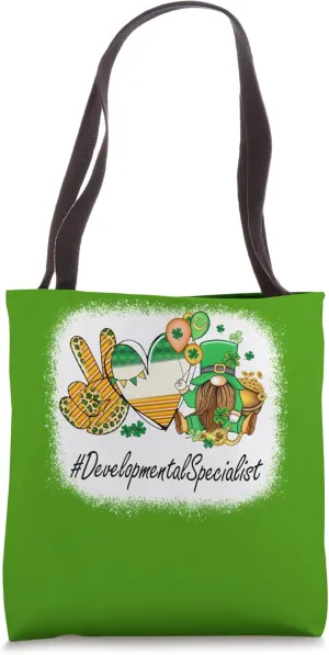 Developmental Specialist Peace Love St Patricks Day Gnome Tote Bag