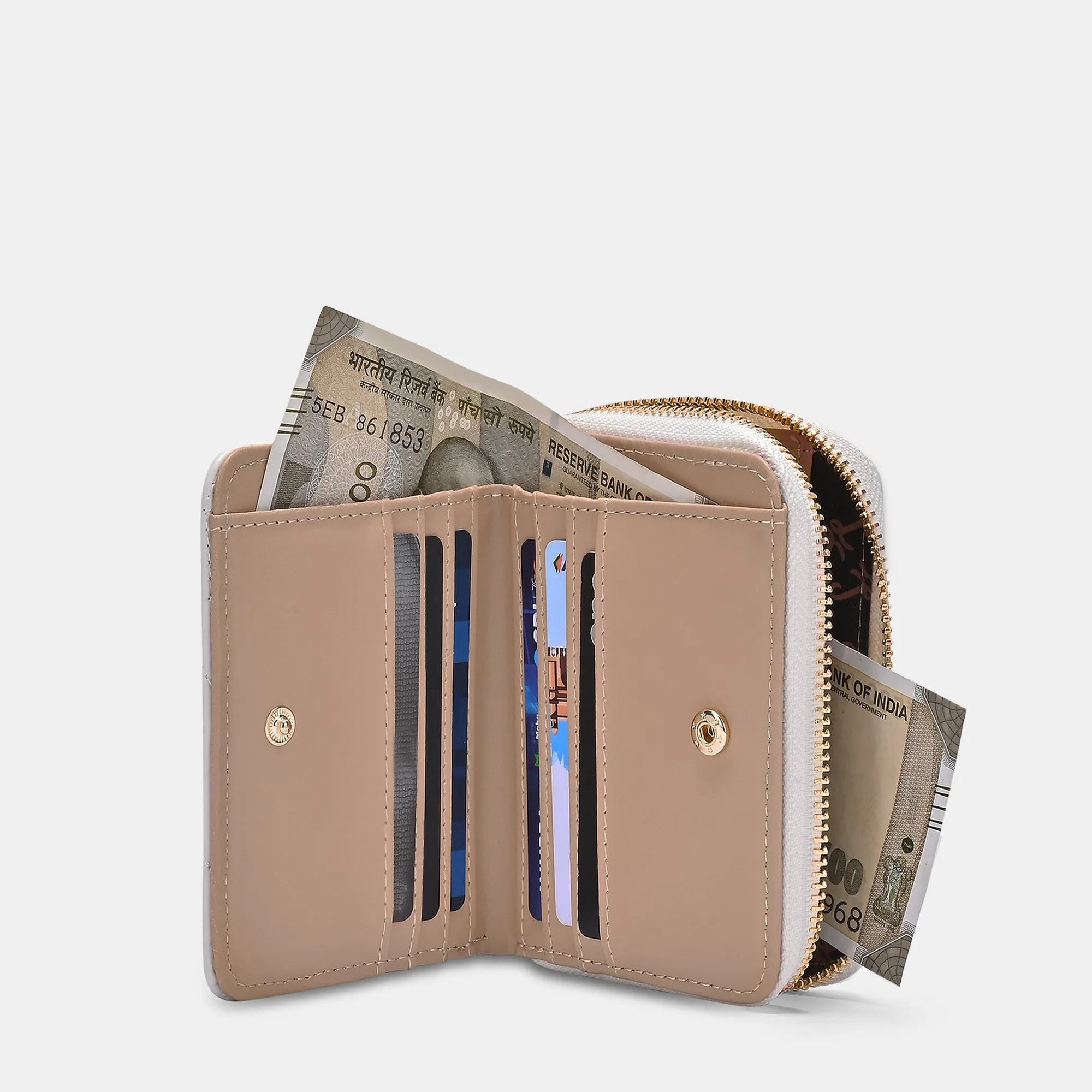 Diagonal Flap25 Small Zip Wallet