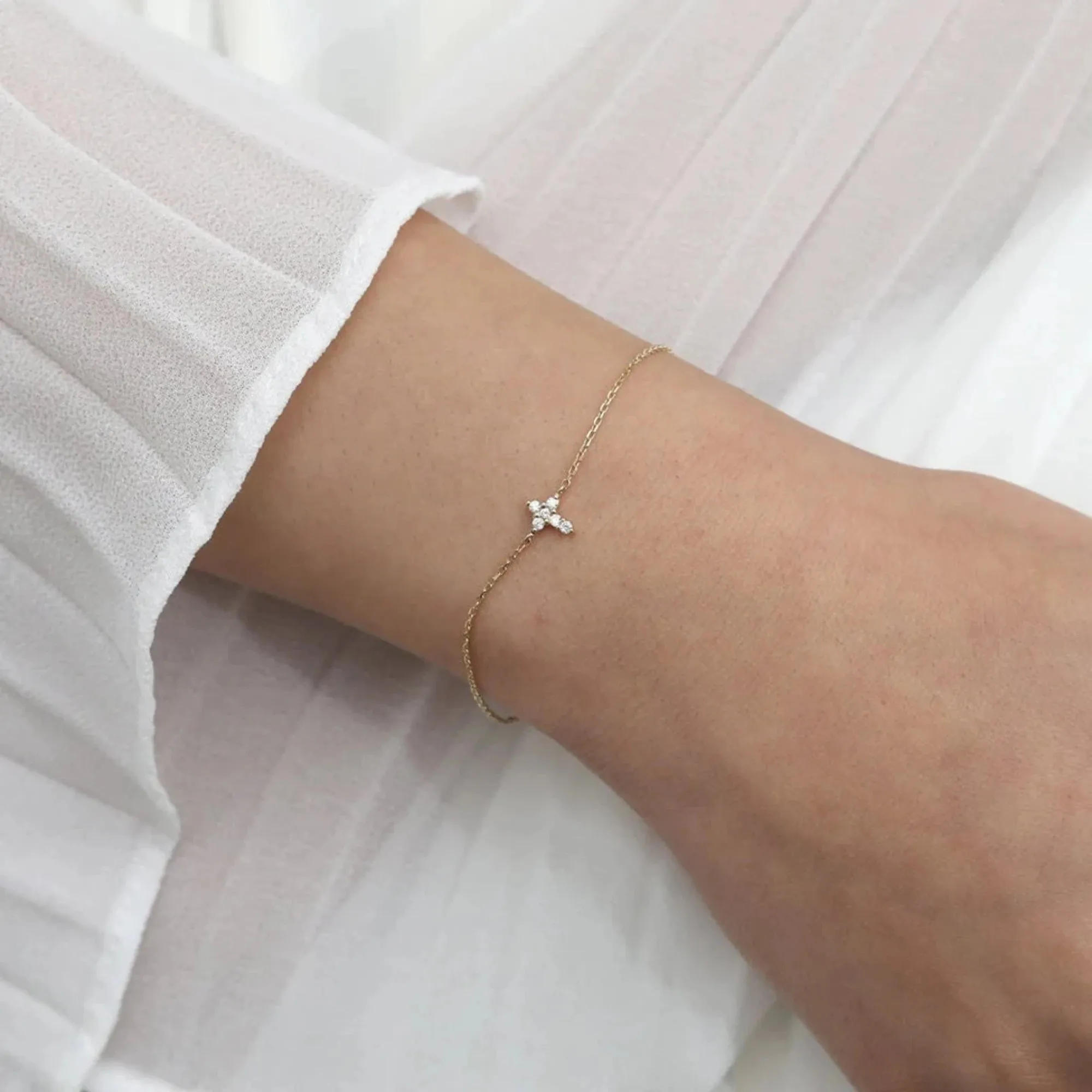 Diamond Cross Bracelet, Mercy