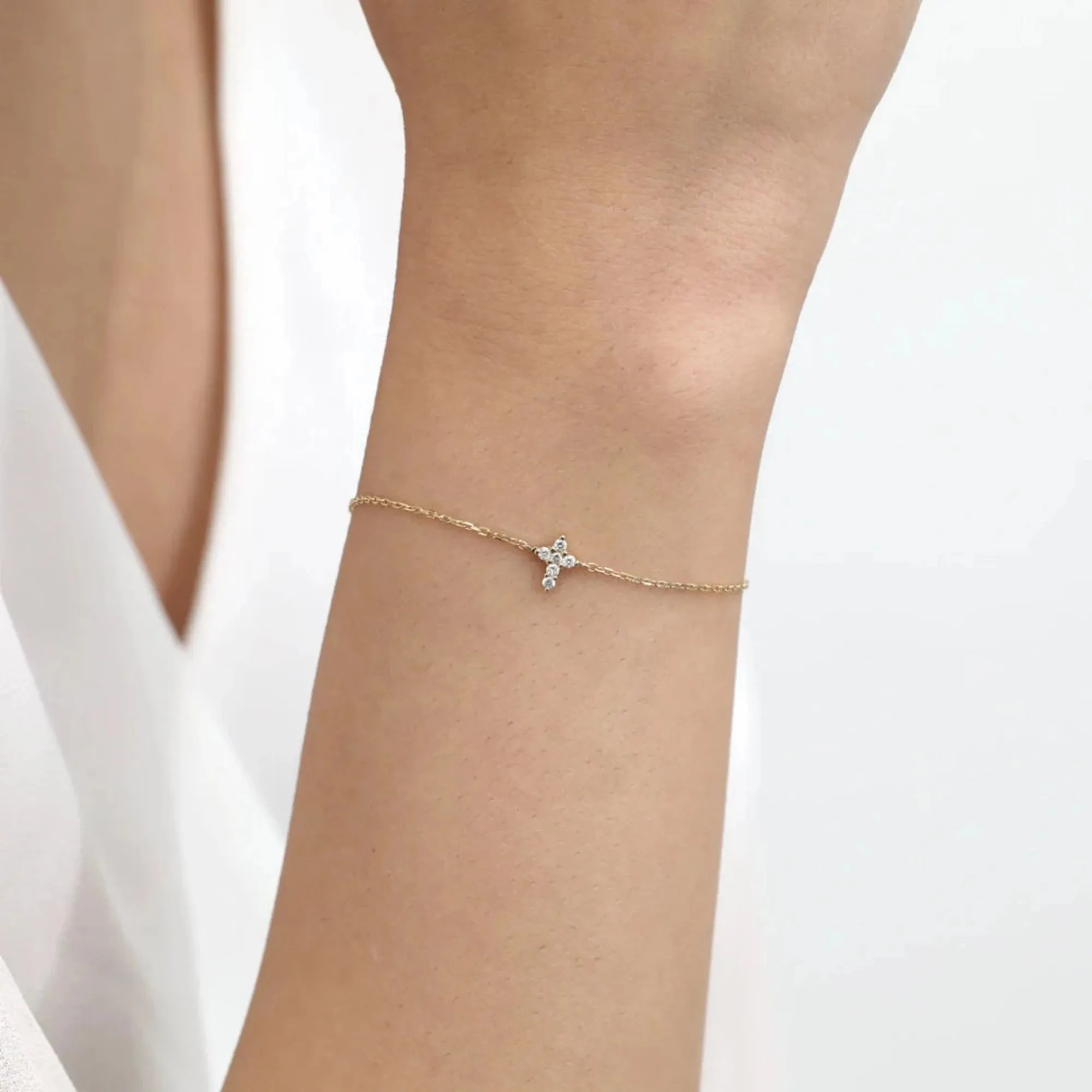 Diamond Cross Bracelet, Mercy
