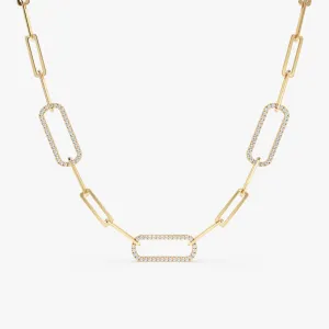 Diamond Paperclip Chain Necklace, Kori