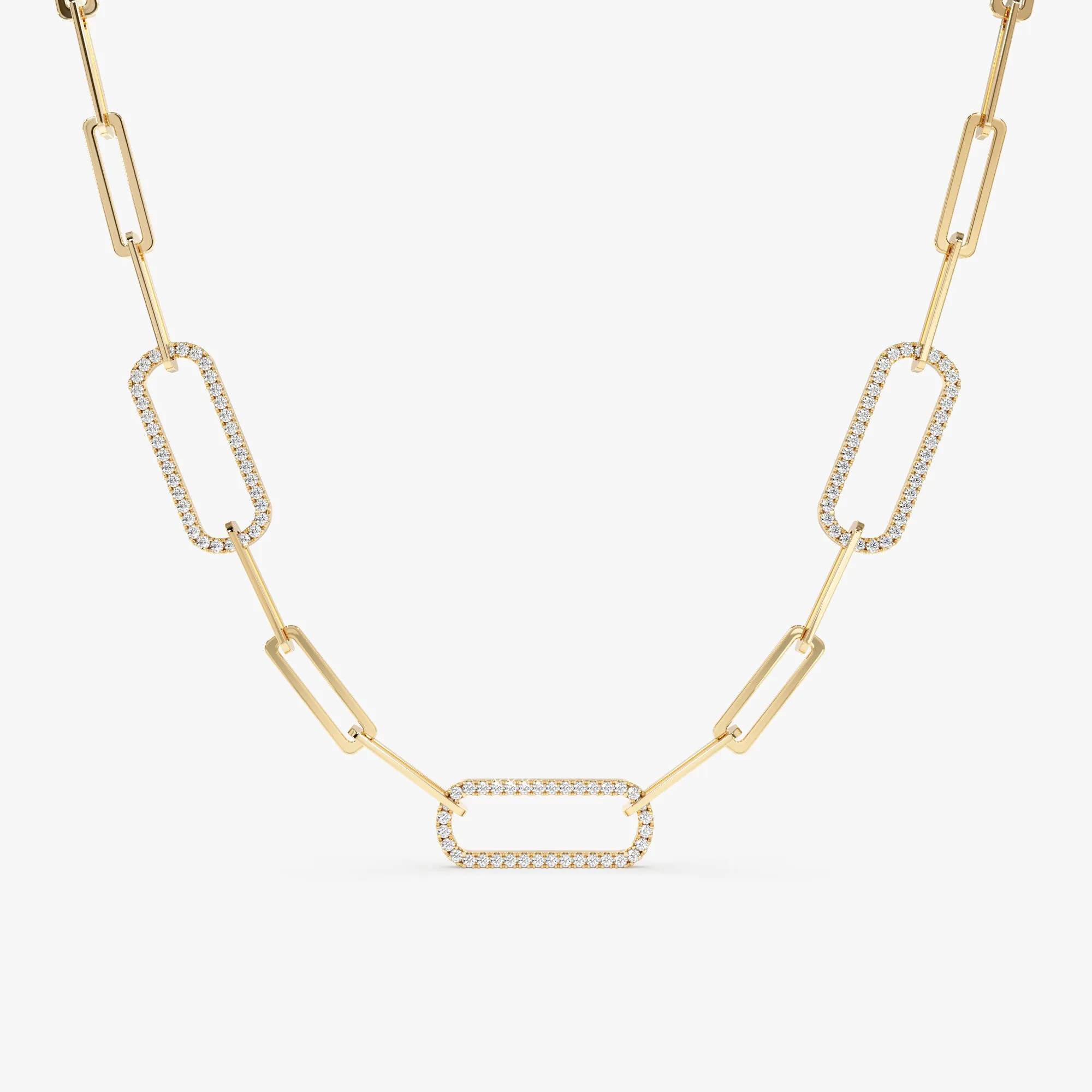 Diamond Paperclip Chain Necklace, Kori