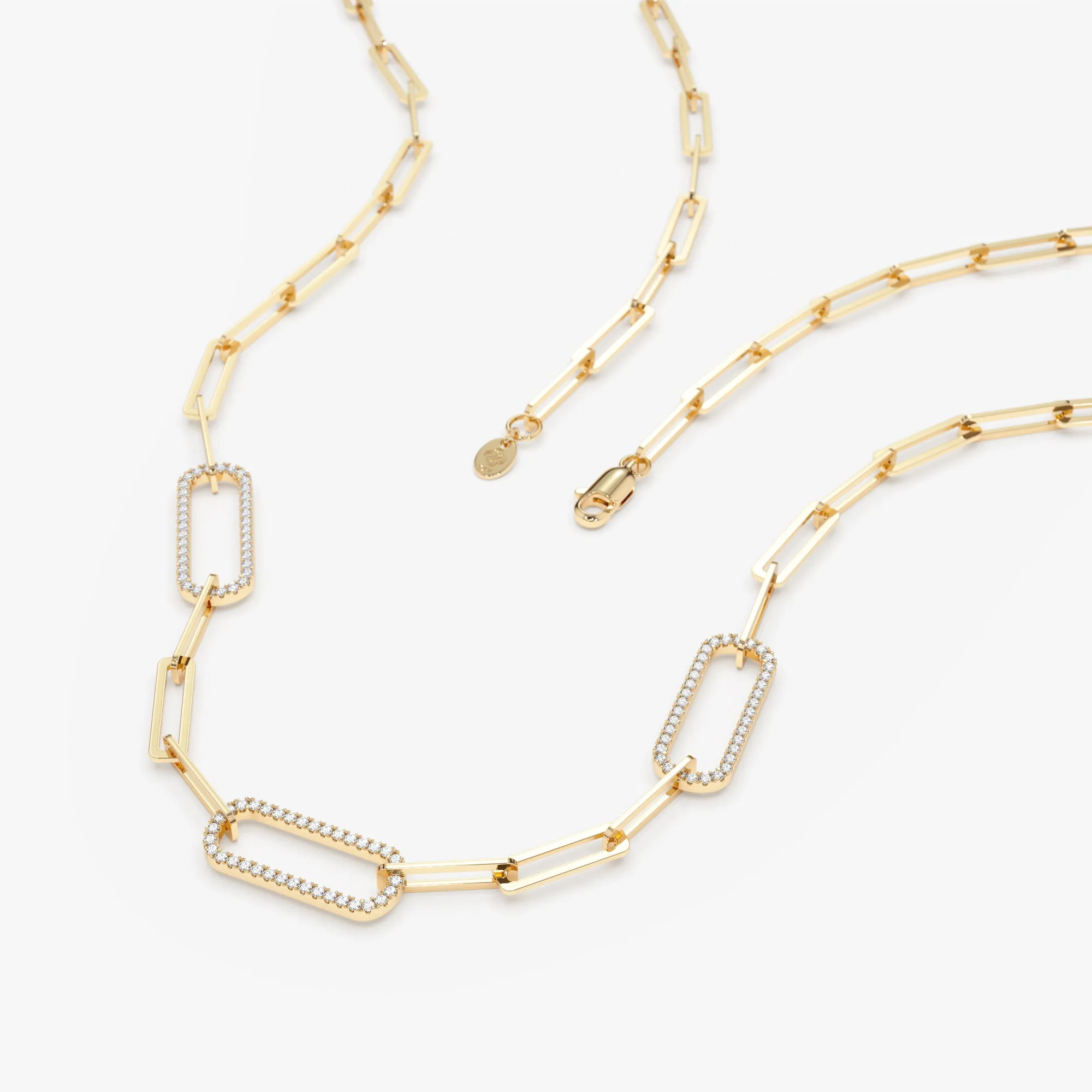 Diamond Paperclip Chain Necklace, Kori