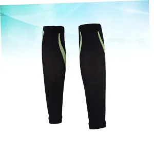 Didiseaon 1Pair Compression Leg Sleeves Breathable Calf Protector for Running and Cycling Elastic Long Socks for Enhanced Support Black Color